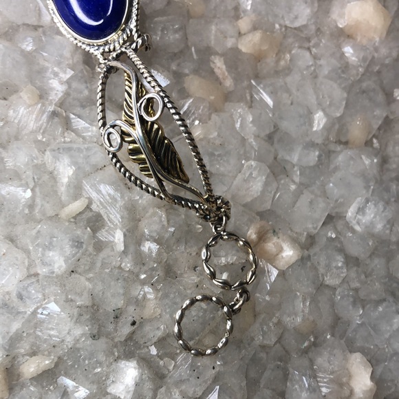 NWOT Carolyn Pollack Sterling Silver Brass Genuine Blue Lapis Gemstone Bracelet - Picture 7 of 9